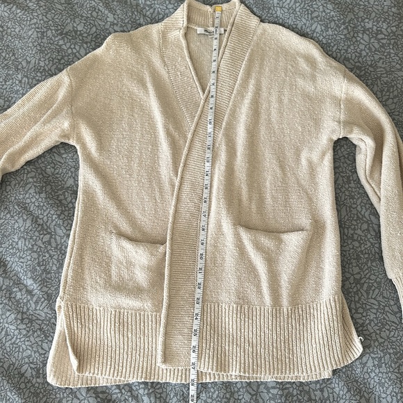Madewell Long Sleeve Sweater Size Small Cream Color - Open Front with 2 Pockets - Picture 4 of 5